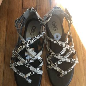 GBG Snake Skin Sandals